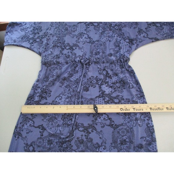 Soma Intimates Nightgown Womens Small Lace Print Dolman Sleeve Drawstring Lounge - Picture 9 of 13